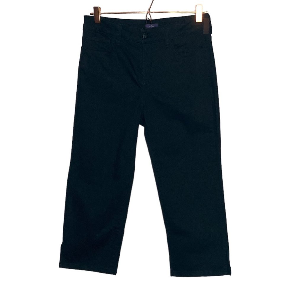 NYDJ Black Ankle Crop Straight-Leg Jeans